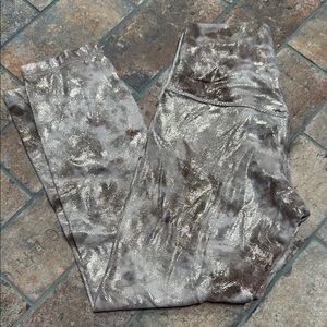 Lululemon Metallic Silver and Brown Leggings